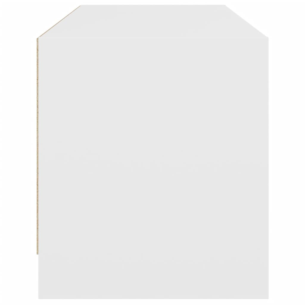 tv-bord med glaslåger 102x37x42 cm hvid
