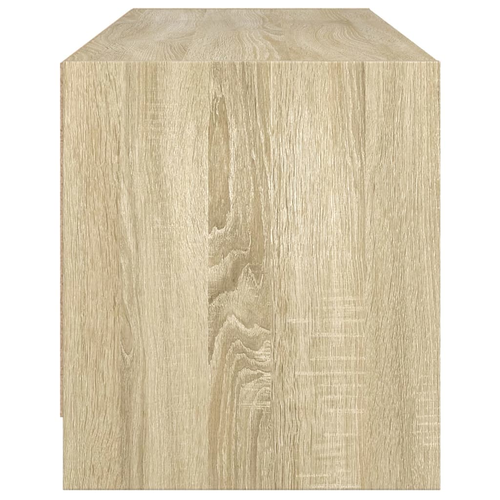 skab med glaslåger 102x37x42 cm sonoma-eg