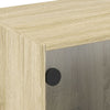 skab med glaslåger 102x37x42 cm sonoma-eg
