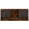 skab med glaslåger 102x37x42 cm røget egetræsfarve