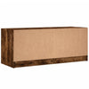 skab med glaslåger 102x37x42 cm røget egetræsfarve