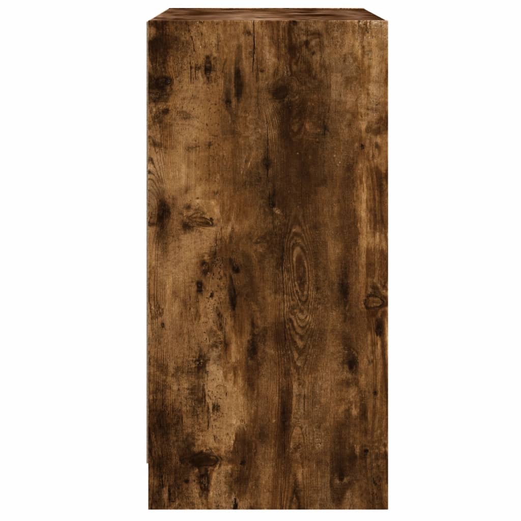 skab med glaslåger 68x37x75,5 cm røget egetræsfarve