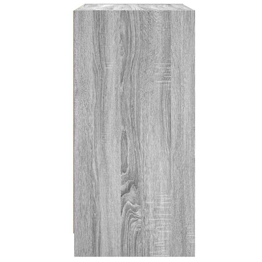 skab med glaslåger 68x37x75,5 cm grå sonoma-eg