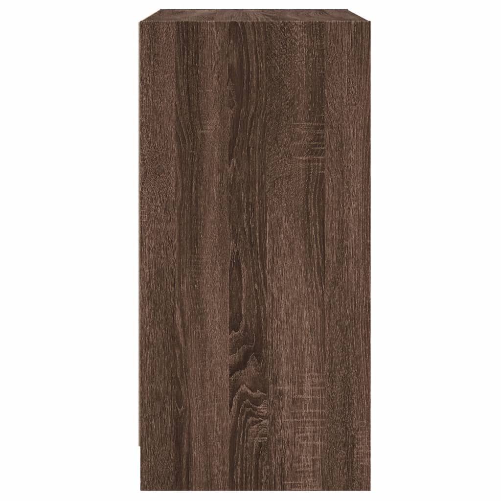 skab med glaslåger 68x37x75,5 cm brun egetræsfarve