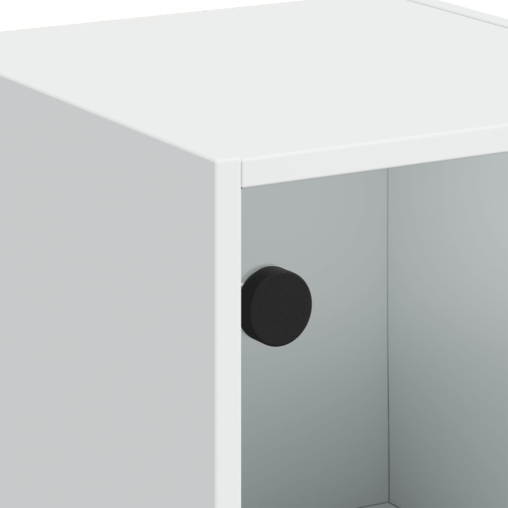 skab med glaslåger 35x37x109 cm hvid