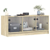 skab med glaslåger 102x37x42 cm sonoma-eg