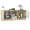 skab med glaslåger 102x37x42 cm sonoma-eg