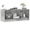 skab med glaslåger 102x37x42 cm betongrå