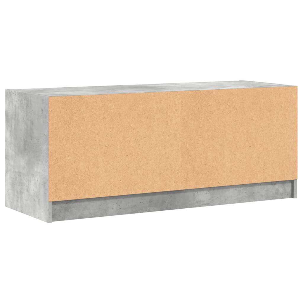 skab med glaslåger 102x37x42 cm betongrå