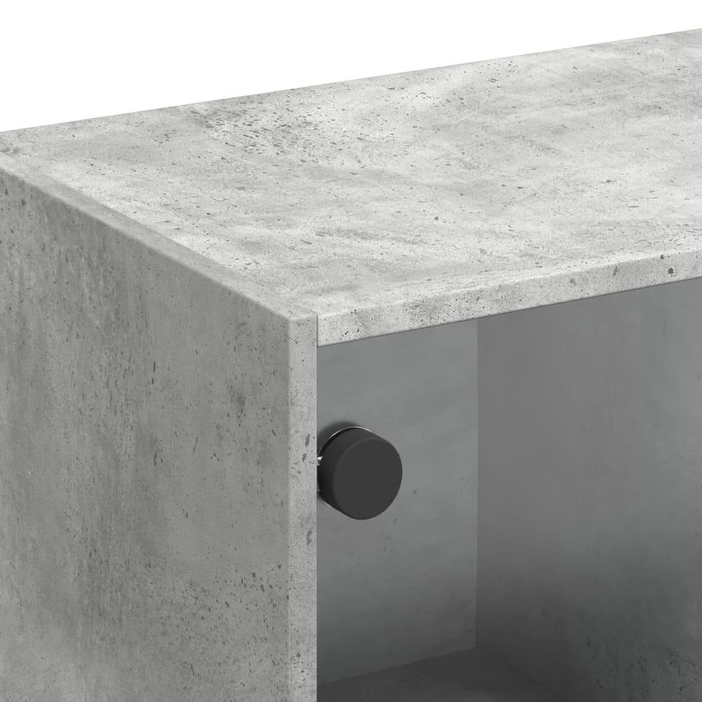 skab med glaslåger 102x37x42 cm betongrå
