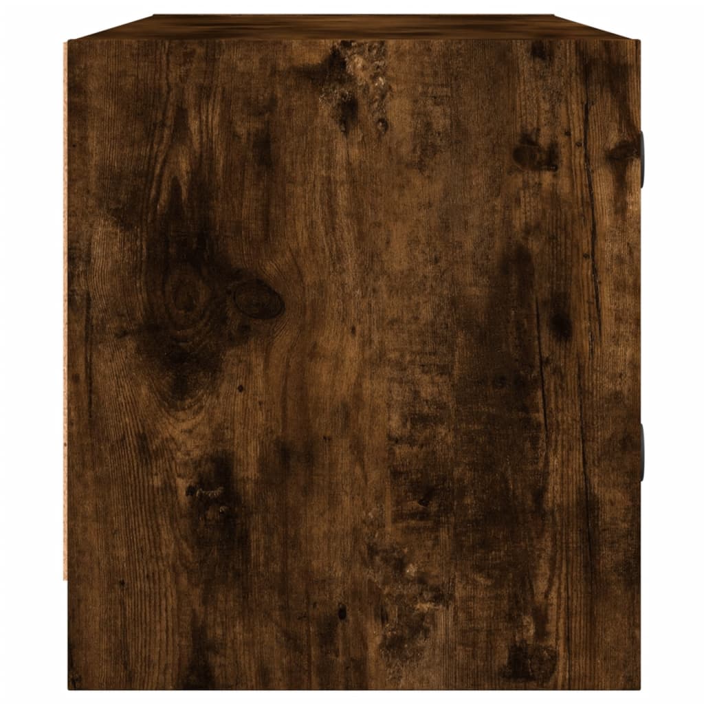 skab med glaslåger 102x37x42 cm røget egetræsfarve