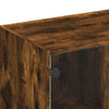 skab med glaslåger 102x37x42 cm røget egetræsfarve