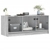 skab med glaslåger 102x37x42 cm grå sonoma-eg