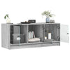 skab med glaslåger 102x37x42 cm grå sonoma-eg