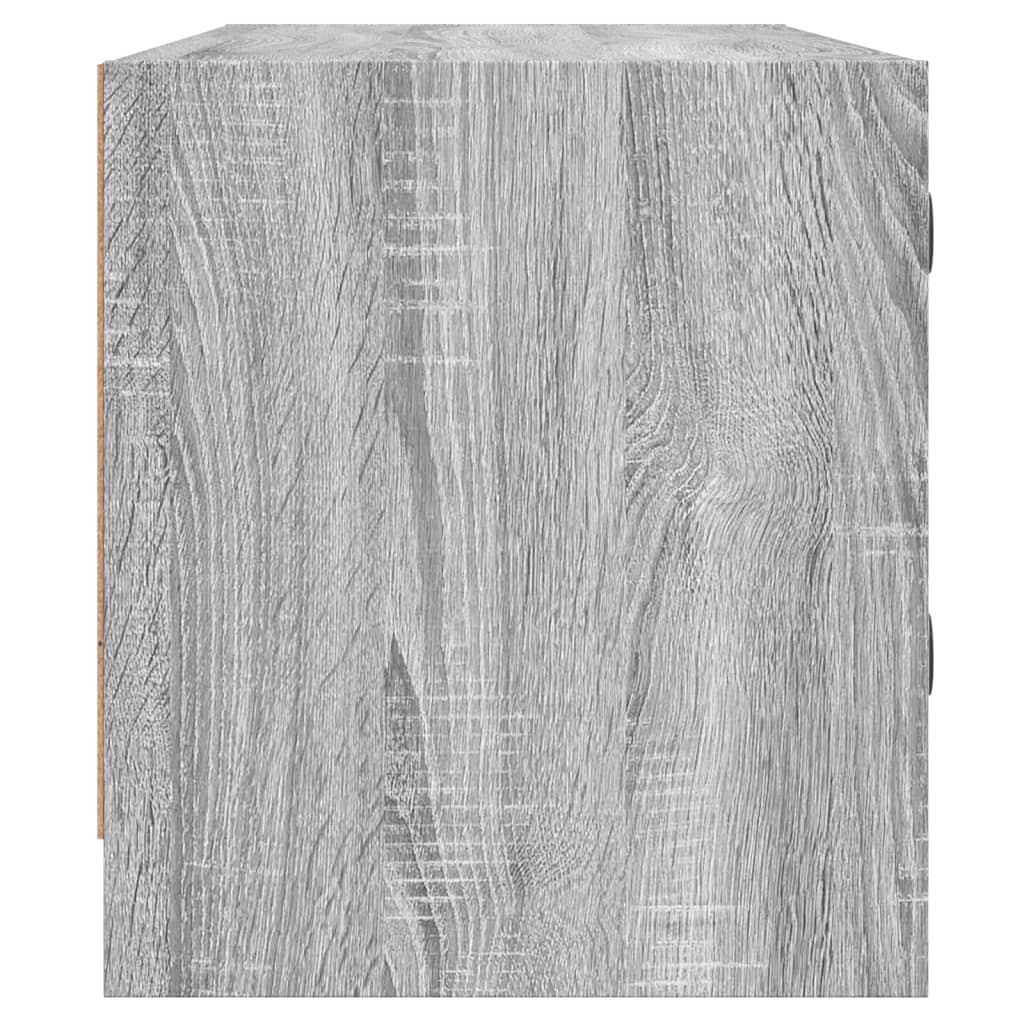 skab med glaslåger 102x37x42 cm grå sonoma-eg