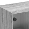 skab med glaslåger 102x37x42 cm grå sonoma-eg