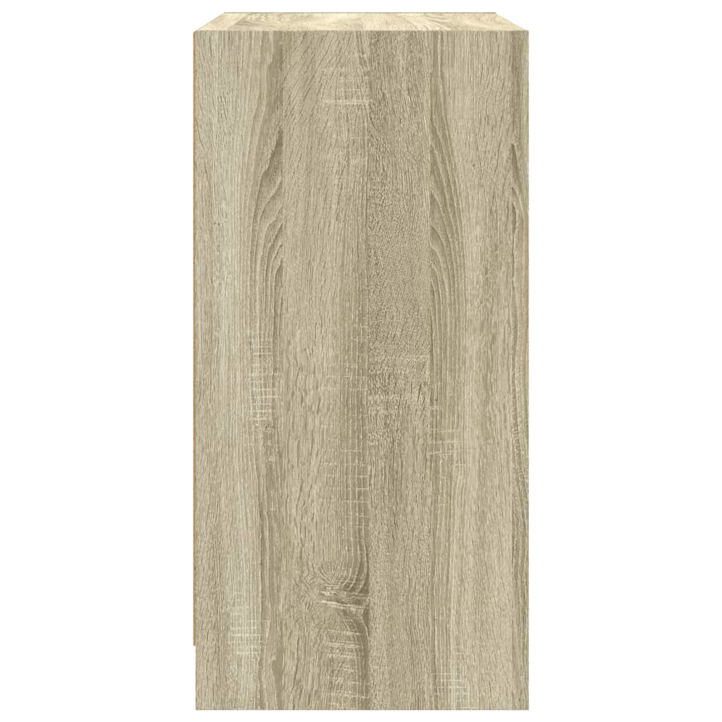 skab med glaslåger 68x37x75,5 cm sonoma-eg