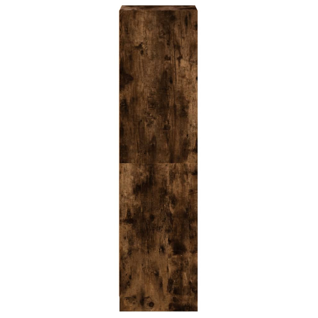 skab med glaslåger 35x37x142 cm røget egetræsfarve