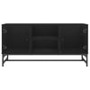 tv-bord med glaslåger 102x37x50 cm sort