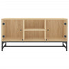 skab med glaslåger 102x37x50 cm sonoma-eg