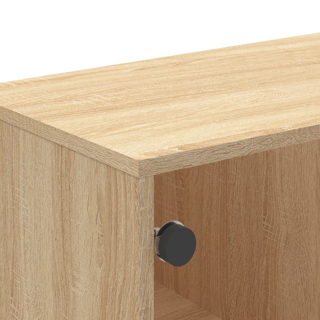 skab med glaslåger 102x37x50 cm sonoma-eg