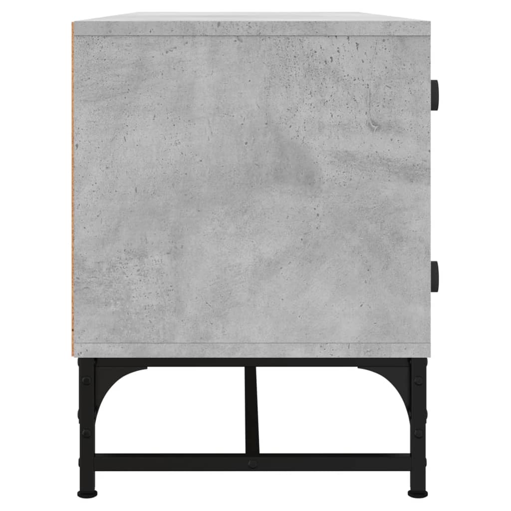 skab med glaslåger 102x37x50 cm betongrå