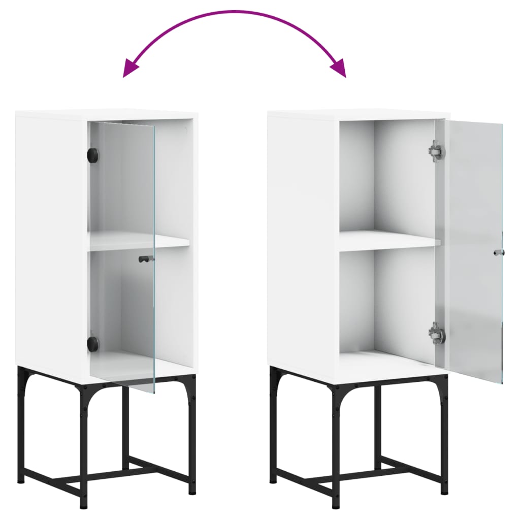 skab med glaslåge 35x37x100 cm hvid