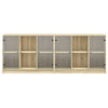 bogreol med låger 204x37x75 cm konstrueret træ sonoma-eg