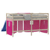 gardiner til højseng polyester pink
