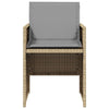 havestole 4 stk. med hynder polyrattan blandet beige