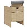 havestole 4 stk. med hynder polyrattan blandet beige