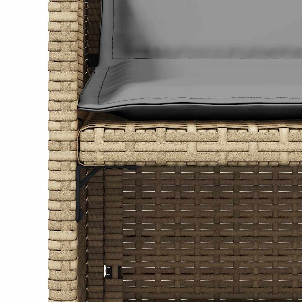 havestole 4 stk. med hynder polyrattan blandet beige