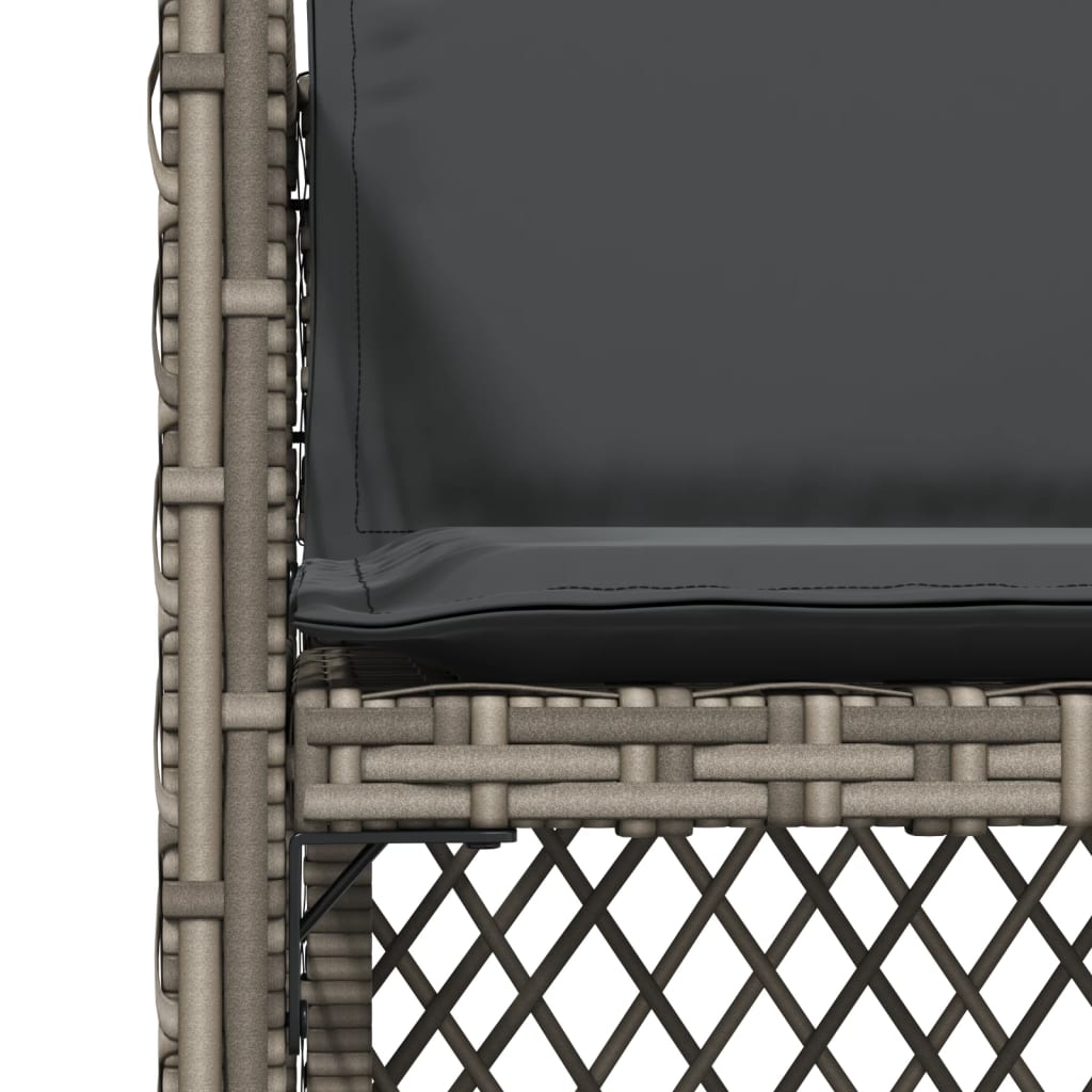 havestole med hynder 4 stk. polyrattan grå