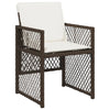 havestole 4 stk. med hynder polyrattan brun