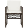 havestole 4 stk. med hynder polyrattan brun