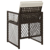 havestole 4 stk. med hynder polyrattan brun