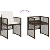 havestole 4 stk. med hynder polyrattan brun