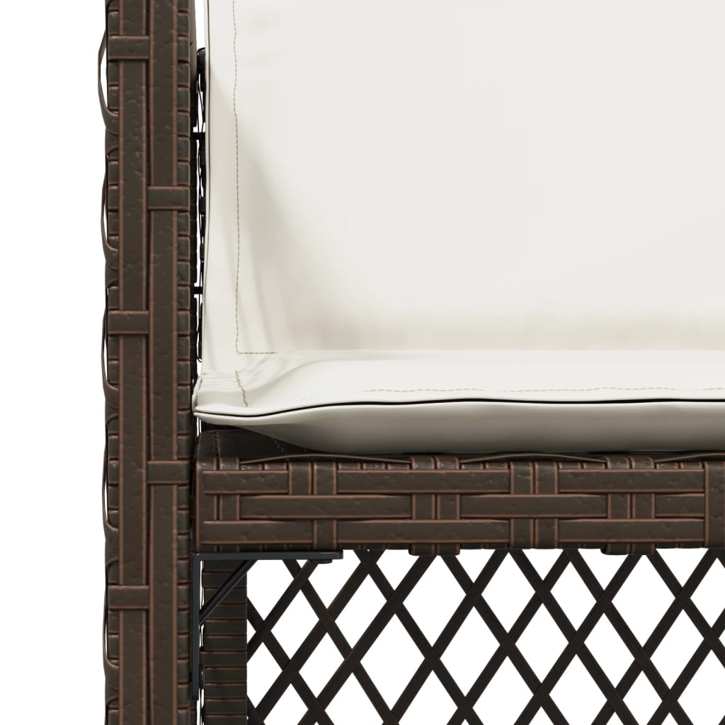 havestole 4 stk. med hynder polyrattan brun