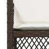 havestole 4 stk. med hynder polyrattan brun