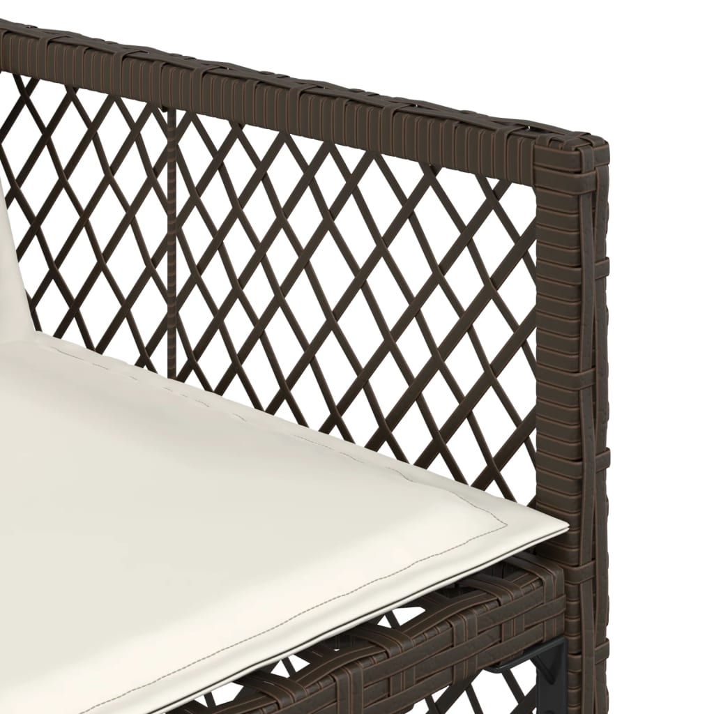 havestole 4 stk. med hynder polyrattan brun