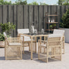 havestole 4 stk. med hynder polyrattan beige