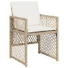 havestole 4 stk. med hynder polyrattan beige