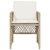 havestole 4 stk. med hynder polyrattan beige