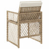 havestole 4 stk. med hynder polyrattan beige