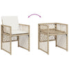 havestole 4 stk. med hynder polyrattan beige