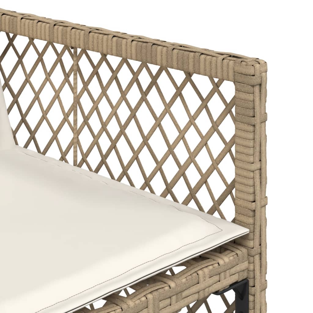 havestole 4 stk. med hynder polyrattan beige
