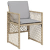 havestole 4 stk. med hynder polyrattan blandet beige