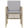 havestole 4 stk. med hynder polyrattan blandet beige