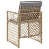 havestole 4 stk. med hynder polyrattan blandet beige