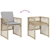havestole 4 stk. med hynder polyrattan blandet beige